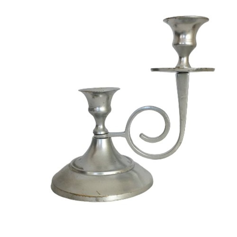 Candlestick Holder Silver Duo SKU 000324-3